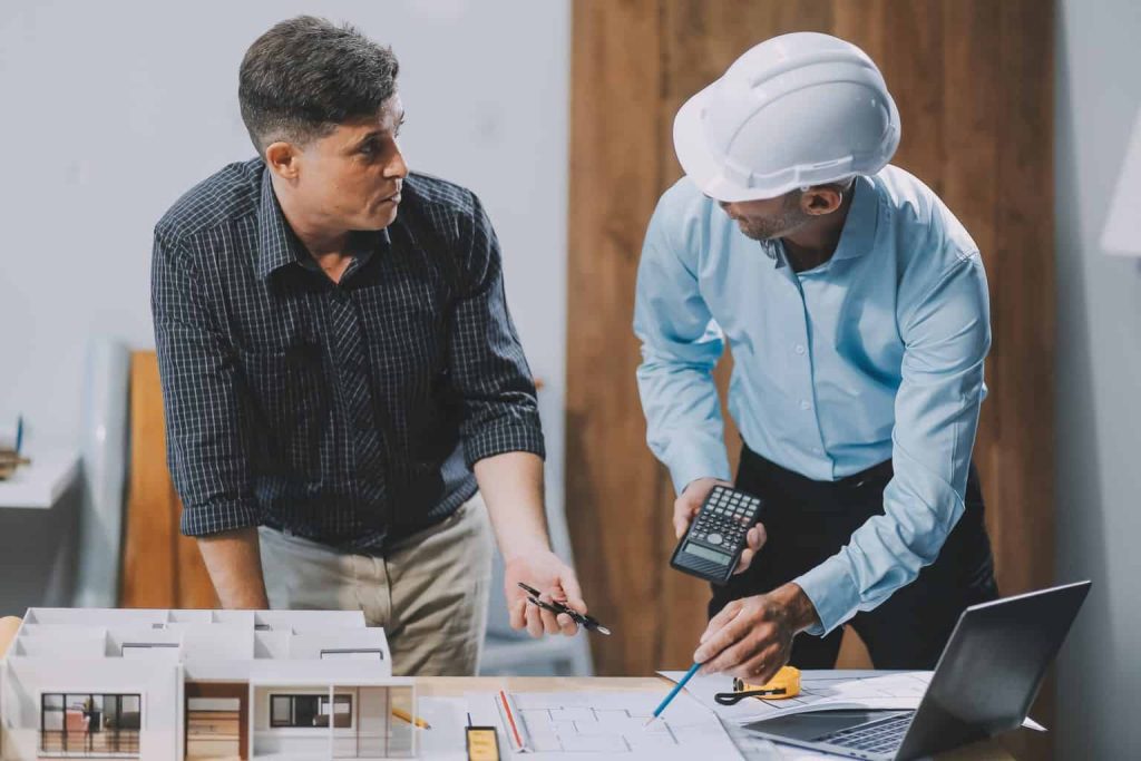 team engineers with draft plan building constructing site engineer work site engineer visit inspection site engineer inspector engineer check working site 1536x1024